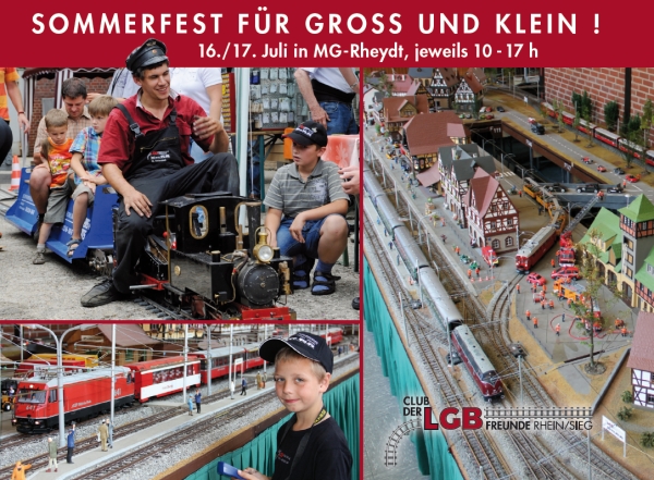 Sommerfahrtage im Domizil mit der neuen Gartenbahn und den schönen Innenanlagen.