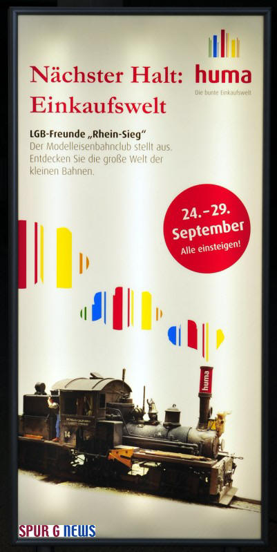US-Waldbahnanlage in G-Scale Größe ... Ausstellung bei HUMA - Schwabach/Bayern