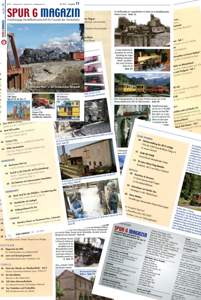 alle Inhaltsverzeichnisse des Spur G Magazin´s Nr. 1-11 sind nun online einsehbar!